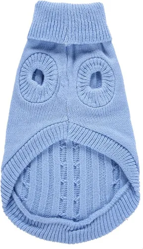 Miniatura 7 de Suéteres tejidos para perros pequeños, sudadera cálida para mascotas y gatos, ropa de invierno, suéter para gatitos y cachorros (Grande, azul claro)