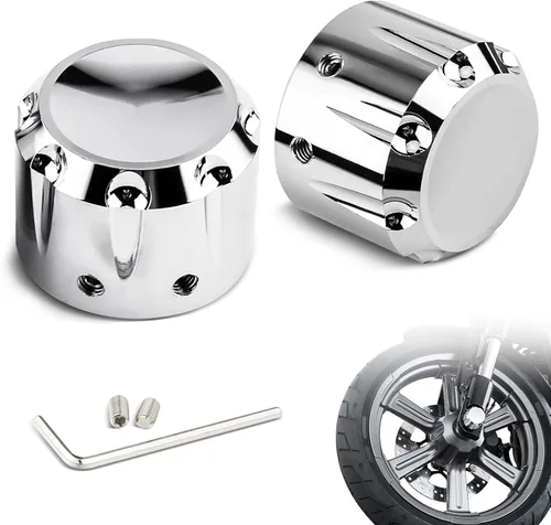 Miniatura 8 de Cubiertas para tuercas de eje delantero, tapas de tuerca de eje CNC compatibles con Harley Davidson Touring Dyna Sportster Trike Softail Street