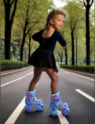 Miniatura 7 de Nattork Patines de Ruedas para Niñas y Niños, Patines Cuádruples de 4 Tamaños Ajustables con Diseño de Mariposa y Flor con Todas las Ruedas Púrpura