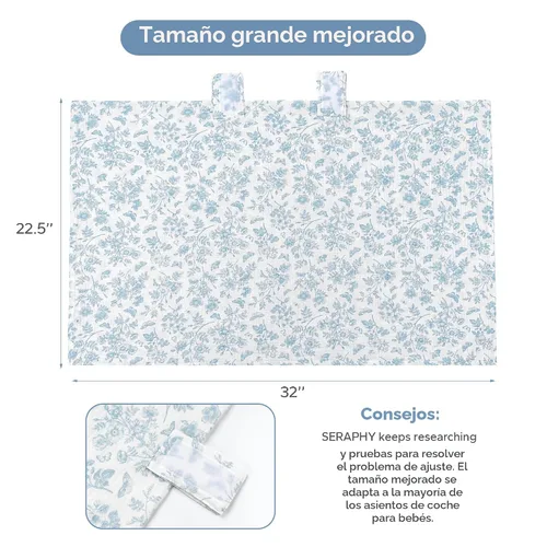 Miniatura 2 de SERAPHY Fundas de asiento de automóvil 100% muselina de algodón para bebés, toldos universales y transpirables para niños y niñas, funda suave