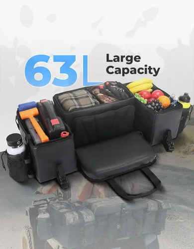 Miniatura 2 de KEMIMOTO Bolsas de Almacenamiento para ATV con Bolsa Refrigeradora, 76L Bolsas Grandes para ATV Bolsa para Portaequipajes Trasero, Bolsas Mejoradas
