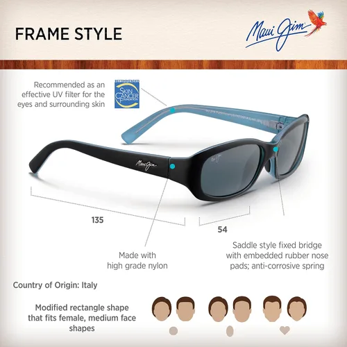 Miniatura 6 de Maui Jim Punchbowl - Lentes de sol rectangulares polarizados para mujer