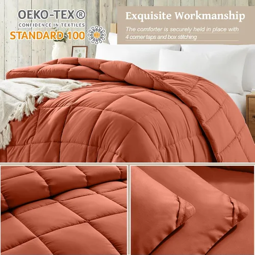 Miniatura 3 de Homelike Moment Edredón Tamaño King - Relleno de Edredón Naranja Alternativo al Plumón para Cama King, Edredones Ligeros Acolchados Suaves