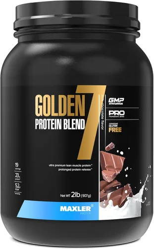 Miniatura 14 de Maxler Golden 7 Protein Blend - Proteína en polvo para ganancia muscular y recuperación - Polvo de proteína de vainilla de 2 libras