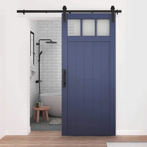 Miniatura 2 de National Hardware N700-003 Kit clásico para puerta de granero interior, negro mate, 72 pulgadas Mate negro