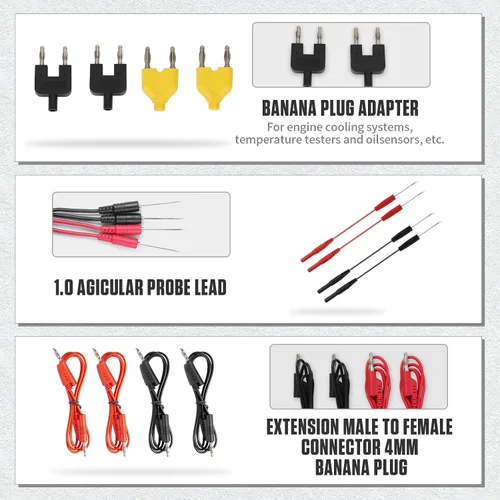 Miniatura 6 de BELEY Kit de cables de prueba automotriz de 104 piezas, kit de cables de prueba de multímetro de ruptura eléctrica con cables de multímetro, clips