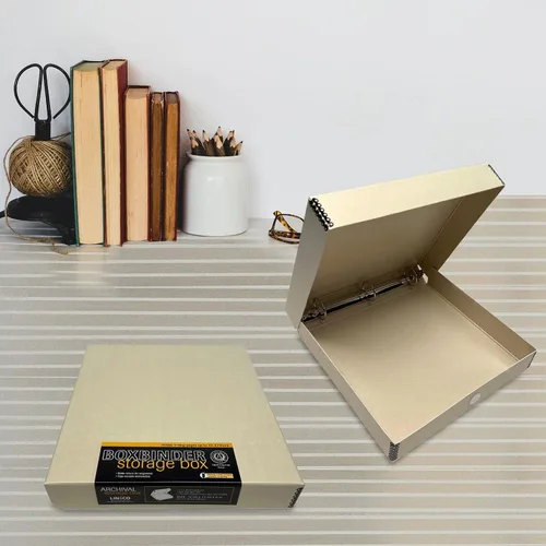 Miniatura 8 de Lineco, Archival - Caja de álbum de conservación de 3 anillas, 12.25 x 11.25 x 2 pulgadas, diseño único para almacenar, conservar, organizar fotos