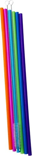 Miniatura 7 de Pajitas rectas de silicona reutilizables extra largas de 12 pulgadas para vaso extra alto de 40 onzas, botella licuadora de 32 onzas Nutribullet