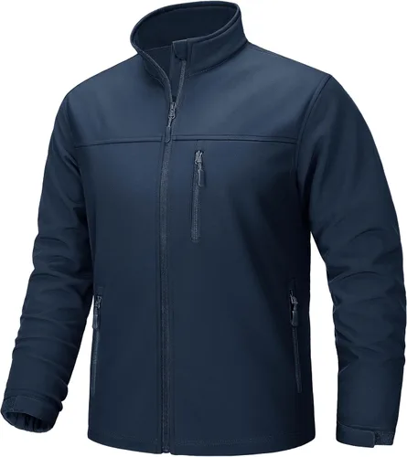 Miniatura 8 de TACVASEN Chaqueta ligera Softshell para hombre, con forro polar, impermeable, táctica, con cremallera, abrigo de invierno cortavientos casual