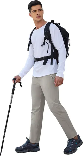Miniatura 3 de COOFANDY Men's Hiking Pants Lightweight Athletic Pants Quick Dry Active Running Joggers with Zipper Pockets