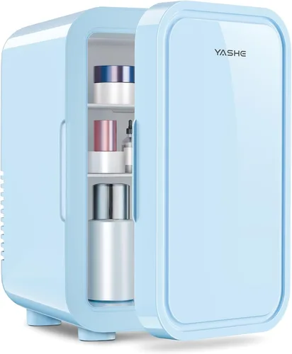 Miniatura 20 de YASHE Mini nevera, refrigerador pequeño de 4 litros/6 latas para el cuidado de la piel, 110 V CA/12 V CC, enfriador termoeléctrico y calentador