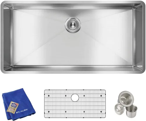 Miniatura 28 de Elkay Crosstown - Kit de fregadero de acero inoxidable calibre 18 de 25-1/2 x 18-1/2 x 9 pulgadas, con grifo filtrado