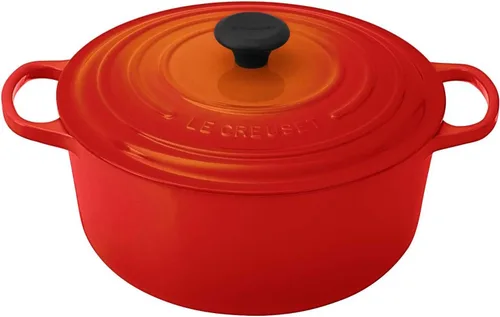 Miniatura 2 de Le Creuset Signature horno francés redondo de hierro fundido esmaltado, 7-1/4 cuartos de galón, Cacerola de hierro fundido 6.85 L, Marseille