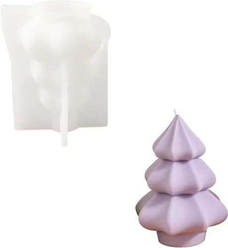 Miniatura 8 de Boowan Nicole Molde de vela de árbol de Navidad para suministros de fabricación de velas Decoración del hogar DIY (LZ0557)