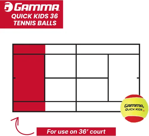 Miniatura 3 de GAMMA Quick Kids Training Tennis Balls for Kids & Beginners, Low-Compression Core Reduces Speed & Bounce, Great for Tennis Practice, USTA & ITF
