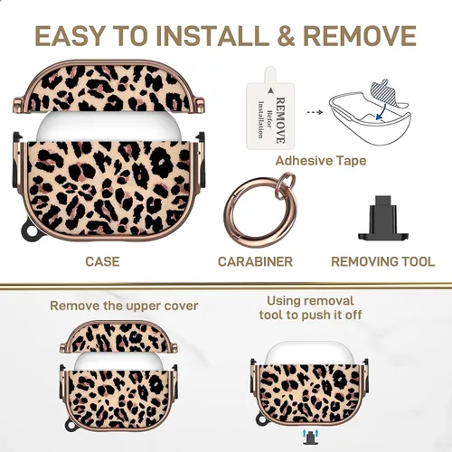 Miniatura 4 de Maxjoy Funda para AirPods 3 con cerradura, bonita funda protectora rígida para AirPod 3 de tercera generación para mujeres y hombres con llavero