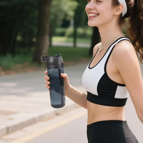 Miniatura 7 de Pajitas de repuesto compatibles con botella de agua de plástico transparente FreeSip de 25 onzas de Owala, paquete de 6 con 1 cepillo (negro + verde)