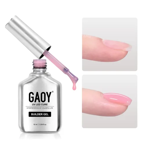 Miniatura 17 de GAOY - Gel de construcción transparente para uñas, fortalecedor de uñas de 16ml en una botella, gel duro para extensión de uñas, esmalte en gel