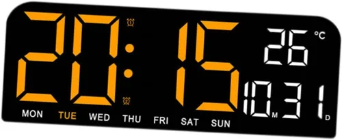 Miniatura 7 de Reloj digital grande LED grande con temperatura de fecha y semana, montaje en pared, temporizador enorme, alarma fuerte para decoración de mesita