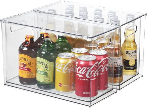 Miniatura 8 de Cajones extraíbles apilables para nevera, organizadores apilables transparentes para refrigerador, organizador de almacenamiento para nevera