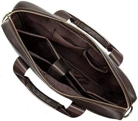 Miniatura 4 de Hebetag Bolso bandolera de cuero pequeño para hombre, para viajes al aire libre, negocios