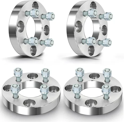 SCITOO - 4 adaptadores de espaciadores de rueda 4x114.3 a 4x100 de 25.4 mm, 4 lengüetas con pernos de 12x1.5, 74 mm, compatibles con 626 para RX-7