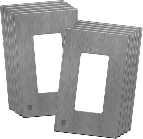 Miniatura 40 de ENERLITES Placas Decorativas de Pared sin Tornillos Cubiertas de Tomacorrientes Seguras para Niños, Tamaño 2-Gang 4.68" H x 4.73" L, Policarbonato