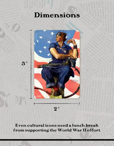 Miniatura 3 de ARCANE VAULT - Saturday Evening Post™, Imán de madera Rosie The Riveter, cortado con láser, abedul recubierto de ultravioleta, decoración del hogar