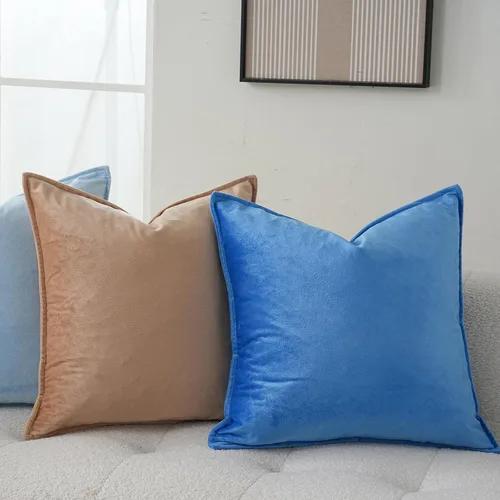 Miniatura 4 de JIAHANNHA Fundas de cojín de terciopelo azul real 12x20 pulgadas Paquete de 2 fundas de cojín decorativas cuadradas suaves para sofá, sillón, cama