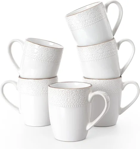 Miniatura 19 de famiware Venus - Tazas de café para 4, juego de tazas de 12 onzas, taza para beber con asa para café, té, cacao, leche, carbón