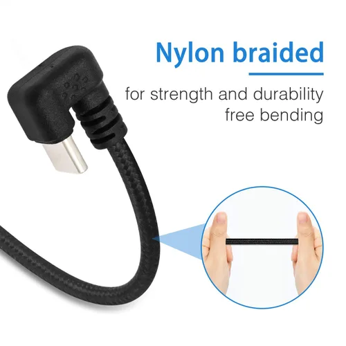 Miniatura 6 de Poyiccot Cable USB tipo C 3A de carga rápida, cable USB C de 180 grados, cable de carga USB C en forma de U, cable de transferencia