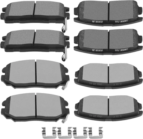 Miniatura 10 de SCITOO D1107 D1456 Juegos de pastillas de freno cerámicas delanteras y semimetálicas traseras compatibles con AUDI A3 09-13, AUDI A3 QUATTRO 09-10