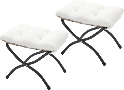 Miniatura 10 de Otomana Plegable de 15"(A), Taburete Reposapiés Plegable, Taburete Pequeño Portátil para el Pie para Sofá, Otomana Reposapiés Plegable Colapsible
