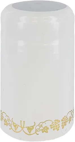 Miniatura 6 de Cápsulas termorretráctiles de PVC para botellas de vino - 100 unidades (blanco con oro)