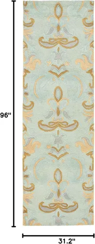 Miniatura 2 de SAFAVIEH Soho Collection - Alfombra de pasillo, 2 pies 6 pulgadas x 8 pies, azul claro y multicolor, lana hecha a mano, ideal para zonas de alto