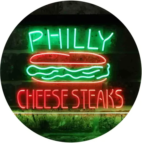 Miniatura 13 de ADVPRO Philly Cheese Steaks Café - Letrero de neón LED de doble color, azul y rojo, 24 x 16 pulgadas st6s64-i3850-br