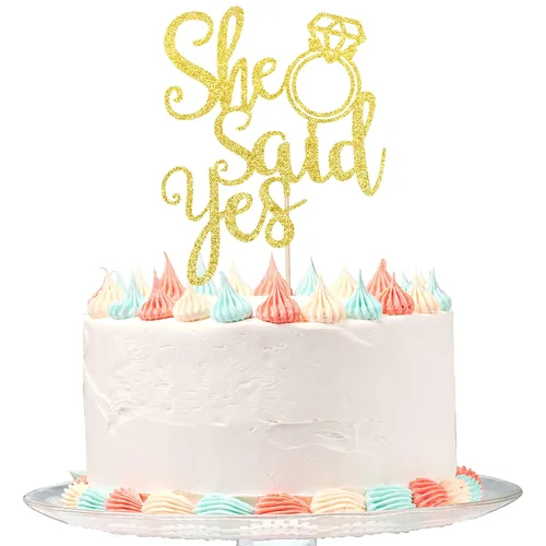Miniatura 8 de 1 pieza de decoración de pastel con purpurina ensamblada con purpurina para celebrar bodas, compromisos, temática de cumpleaños, suministros