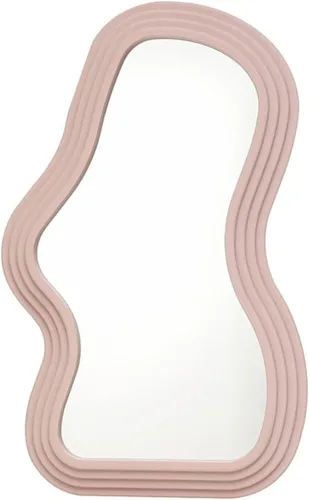Miniatura 9 de Mokoze Espejo de pared asimétrico, acento decorativo irregular para dormitorio, entrada, sala de estar, decoración estética blanca para montaje