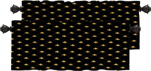 Miniatura 173 de Cortinas opacas de poliéster multicapa para cafetería, con diseño de diamantes, 2 unidades, 26 x 24 pulgadas