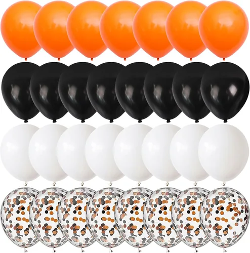 Miniatura 22 de Globos negros dorados, paquete de 60 globos de látex de 12 pulgadas negros metálicos cromados dorados con globo de confeti dorado para hombres