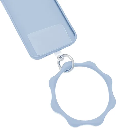 Miniatura 11 de Correa de silicona en forma de corazón para teléfono, correa de muñeca para teléfono celular con soporte para llavero, universal compatible con Negro