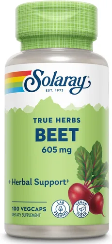 SOLARAY Raíz de remolacha de 605 mg | Puede apoyar la salud cardiovascular y el rendimiento atlético, la salud de los riñones, el hígado y la sangre