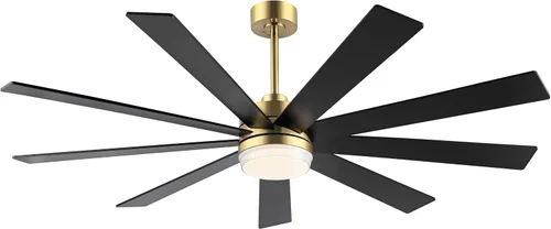 Miniatura 20 de LEDLUX Ventilador de techo con motor CC de 84 pulgadas con luz, control remoto de 6 velocidades, motor reversible, moderno ventilador de techo Plata