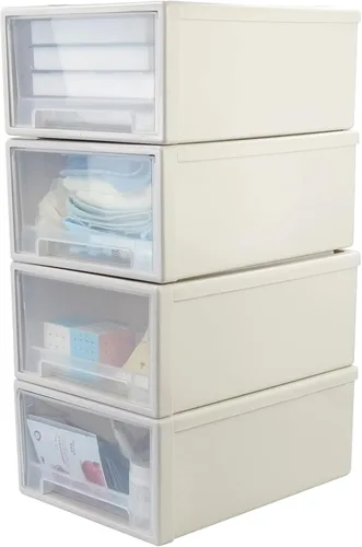 Miniatura 8 de Cajón de almacenamiento apilable de 17.8 cuartos de galón, paquete de 4 cajones de plástico