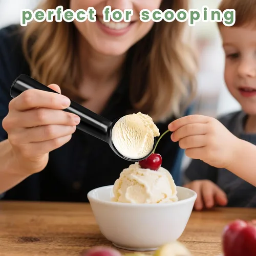 Miniatura 2 de HANSGO Cuchara para helado, 2 unidades, 7 pulgadas, antiadherente, anticongelante, cuchara de helado, diseño de aluminio, apta para lavavajillas