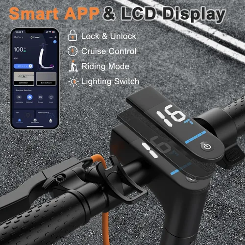 Miniatura 7 de VOLPAM Adult Electric Scooter, 250W/350W/500WMotor, 8.5"/10" Solid Tires, 10/19/22Mph, 32/28/23/21/18/16/10Miles Max Range, Dual Braking Naranja