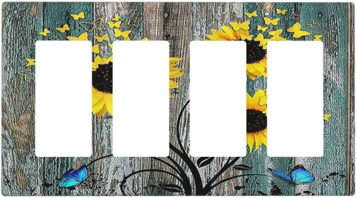 Miniatura 122 de Placa de cubierta de tomacorriente con diseño de mariposa, placas decorativas de pared, 1 gang, cubiertas de enchufes eléctricos, placa frontal Arte