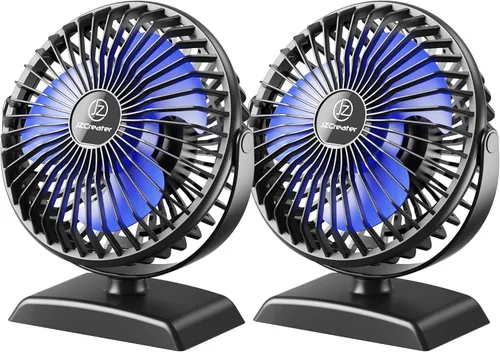 JZCreater Paquete de 2 mini ventiladores de escritorio, funcionamiento ultrasilencioso de 3 velocidades, ventilador de refrigeración USB portátil