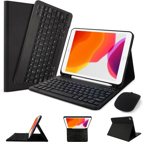 Miniatura 18 de Funda de teclado LAMA para iPad de 10.2 pulgadas, estuche inalámbrico con teclado con soporte para lápices para iPad de 10.2 y 10.5 pulgadas