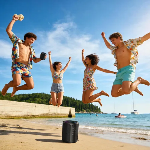 Miniatura 8 de Altavoz Bluetooth portátil, IPX7 impermeable altavoz inalámbrico con sonido estéreo fuerte de 20 W, tiempo de reproducción de 15 horas y luz RGB